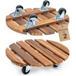 Porte plante a roulettes, lot de 2 plateaux roulants pour plantes 30 cm, support avec roulettes pivotantes ...