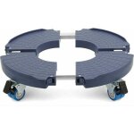 Porte plante � roulettes r�glable �40 - 54cm bleu ? plateau roulant 200kg, rotation 360�, abs & inox, ...