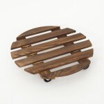 Porte plante a roulettes, supports de pots de fleurs � roulettes en bois 30 cm avec roulettes pivotantes ...