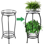 Porte plantes stand d'usine � l'int�rieur � l'ext�rieur, supports �tag�re d'usine stables en m�tal noir ...