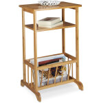 Relaxdays - porte - revues en bambou table d'appoint table console porte - magazine bois 2 surfaces hxlxp: ...