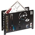 Porte - revues design 37x12x26 cm en m�tal laqu� noir