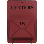 Porte - revues mural, bo�te � lettres en fer en bois vintage porte - cl�s porte - cl�s stockage mural ...