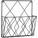 Jamais utilis�]porte - revues mural, �tag�re de rangement pour journaux, paniers en m�tal noir, �tag�re ...