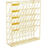 Porte - revues mural m�tal dor�, rangement journaux / catalogues / lettres, salon / bureau