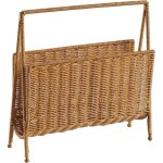 Porte - revues en rotin tress� � la main, pratique et robuste, en simili - rotin marron clair