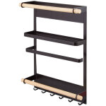 Porte - rouleaux et �pices magn�tique , organisateur de cuisine noir
