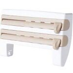 Porte - rouleau de papier essuie - tout mural 4 en 1 (emballage plastique), distributeur de film alimentaire ...
