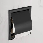 Porte - rouleau de papier toilette encastr� noir mat en acier inoxydable