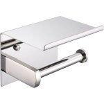 Porte rouleau de papier toilette moderne en acier inoxydable sus 304, chrome poli, avec tablette pour ...