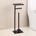 Porte - rouleau de papier toilette sur pied avec �tag�re de rangement sup�rieure, support de papier toilette ...