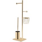 Porte - rouleau vertical en acier inoxydable avec brosse de toilettes - porte - rouleau de papier toilette ...