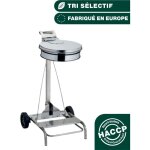 Jvd - porte sac rond mobile � p�dale inox - mat�riel professionnel