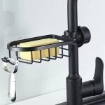 Porte - savon pour barre de douche avec crochet - Étagère sans perçage, panier, organisateur pour Éponge ... Porte - savon pour barre de douche avec crochet - Étagère sans perçage, panier, organisateur pour Éponge ...