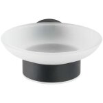 Porte - savon bosio black inox mat 11 cm salle de bain noir porte - savon mural porte - savon noir porte ...