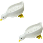 Porte - savon en c�ramique en forme de canard, porte - savon avec �gouttoir, porte - �ponge, 1 pi�ce