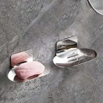 Porte - savon mural acier inoxydable douche salle de bain cuisine 2 pi�ces chrome