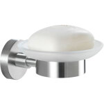 Porte - savon mural inox 304 mat 1 pi�ce ? coupelle en verre satin�, 11x5, 5x13cm, anti - rouille, rangement ...