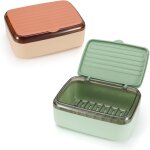 Porte - savon avec plateau de drainage et couvercle, 2 couches amovible grande bo�te � savon �tanche ...