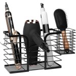 Porte seche cheveux mural sans percage - support seche cheveux et lisseur salle de bain pour accessoires ...