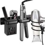 Porte sche cheveux, support seche cheveux et lisseur, support de lisseur aluminium, support mural pour ...