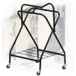 Porte - selle portatif avec 4 roues pliantes en m�tal plastifi� avec support de top case