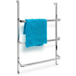 Relaxdays - porte - serviettes 3 barres hxlxp : 85 x 54 x 11, 5 cm fixation porte optique inox 2 crochets ...