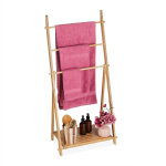 Relaxdays - porte - serviettes bambou, 3 barres, 1 étagère, hxlxp: 110x53x31, 5 cm, pliable, échelle ... Relaxdays - porte - serviettes bambou, 3 barres, 1 étagère, hxlxp: 110x53x31, 5 cm, pliable, échelle ...
