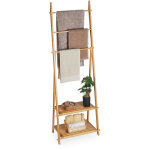 Relaxdays porte - serviettes en bambou, 3 barres, 2 étagères, hxlxp : 153 x 53, 5 x 30 cm, non fixe, ... Relaxdays porte - serviettes en bambou, 3 barres, 2 étagères, hxlxp : 153 x 53, 5 x 30 cm, non fixe, ...