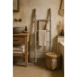 Porte - serviettes �chelle en bois moderne salle de bain au sol mur d�coratif porte - serviettes �chelle ...