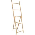 Tendance - porte serviettes echelle pliable bambou 5 barres - bambou Tendance - porte serviettes echelle pliable bambou 5 barres - bambou