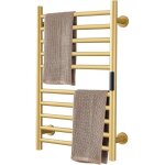 Porte - serviettes lectrique - minuterie - contrle de la temprature - dor - pour salle de bain