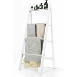 Porte - serviettes multifonctionnel en bois  4 niveaux, tagre incline en forme d'chelle pour serviettes, ...