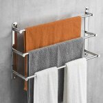 Alovez - porte - serviettes mural en acier inoxydable 304 40 cm tagre / mural 3 ples pour salle de ...