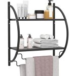 Porte - serviettes murale avec 2 tablettes & 2 barres, etagre mural cuisine en mtal chrom inox, 26 ...