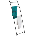 Spetebo - porte - serviettes noir à adosser - 150 x 44 cm - échelle à serviette métallique indépendante ... Spetebo - porte - serviettes noir à adosser - 150 x 44 cm - échelle à serviette métallique indépendante ...
