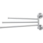 Auralum max - porte serviette pivotant avec 3 barres de 40cm porte - serviette mural en acier inox pour ...
