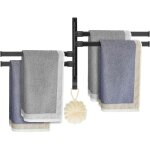 Porte - serviettes salle de bain, murale s�che - serviettes avec 4 barres 180�rotatives, aluminium serviette ...