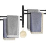 Porte - serviettes salle de bain, murale s�che - serviettes avec 4 barres 180�rotatives, aluminium serviette ...
