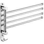 Porte - serviettes sans per�age, autocollant en inox bross� 35 cm avec 4 barres