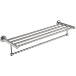 Porte - serviettes simple et quadruple haut de gamme moderne avec base ronde (24 po) - finition brosse, ...