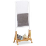 Relaxdays - porte - serviettes sur pied, 3 bras, salle de bain, support valet, serviteur hxlxp: 104 x ...