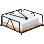 Porte serviette de table, porte serviette de table noir en m�tal avec base en bois et bras lest�, porte ...