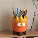 Porte - stylo flame, porte - stylo �tudiant grande capacit�, support de rangement de bureau, orange, ...