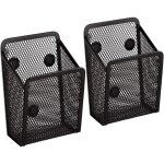 Porte stylo magn�tique 2 pi�ces - paniers de rangement en maille avec aimant� forts pour rangement frigo, ...