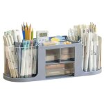 [jamais utilis�] porte - stylo, organiseur de bureau � double rotation, 14 compartiments, grande capacit�, ...