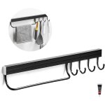 Porte ustensiles cuisine, support  ustensiles mural aluminium barre ustensiles cuisine mural barre de ...
