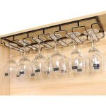 Porte verres � vin suspendu en m�tal 6 rangs support pour famille restaurant h�tel bar