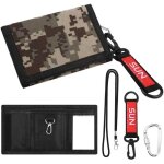 Portefeuille camouflage pour enfant trois volets design, portefeuille de sport mince en toile, porte ...