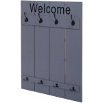 Hhg - jamais utilis] portemanteau mural 921 welcome, panneau de vestiaire, look shabby vintage, 91x60cm, ...